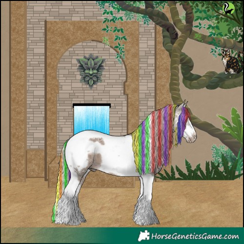 Horse Color:Painted White Spotted Silver Grullo Ice Splash Tobiano Frame