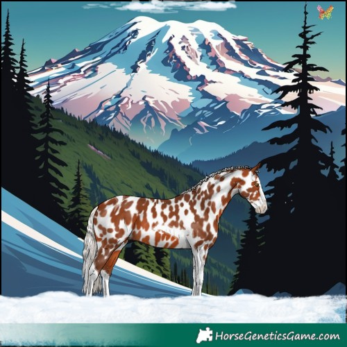 Horse Color:Silver Bay Splash Tobiano Near Leopard 
