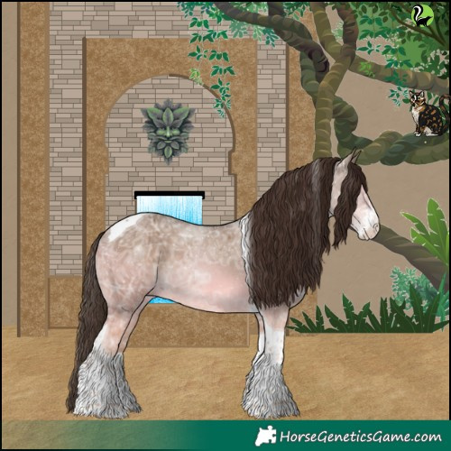 Horse Color:Liver Red Dun Ice Sabino Tobiano 