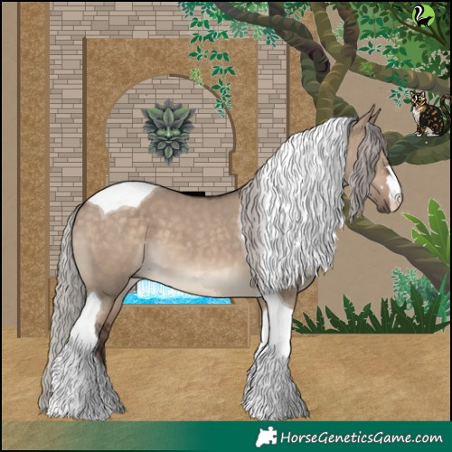 Horse Color:Silver Brown Dun Tobiano