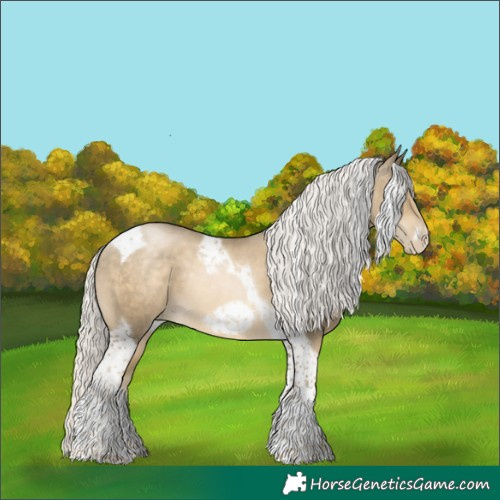 Horse Color:Silver Smoky Black Snowdrop Tobiano Frame 