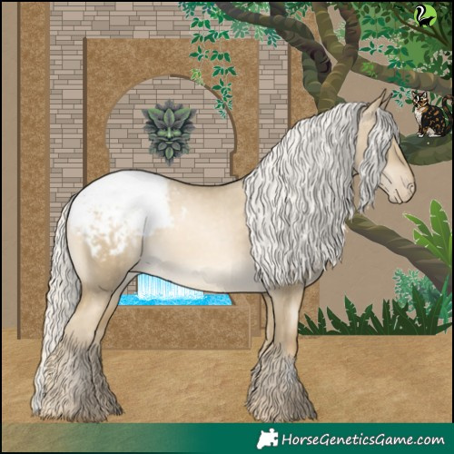 Horse Color:Silver Buckskin Pearl Dun Snowcap 