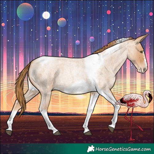 Horse Color:Red Roan Pearl Tobiano Frame