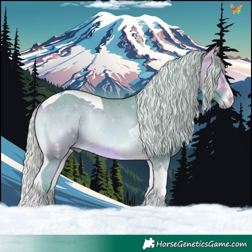Horse Color:Watercolor Silver Buckskin Onyx Tobiano