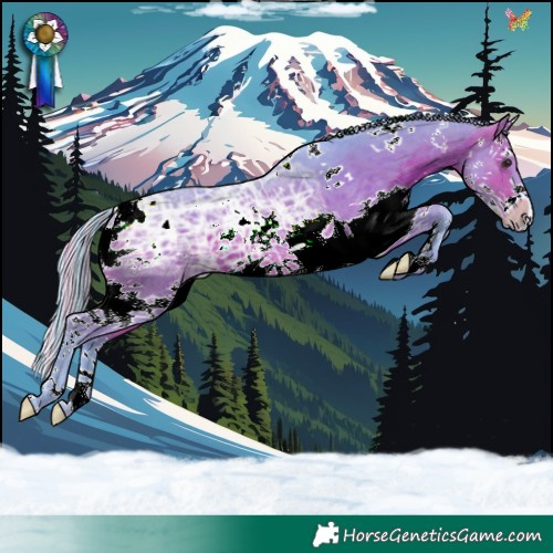 Horse Color:Painted Watercolor White Spotted Silver Brown Ice Splash 