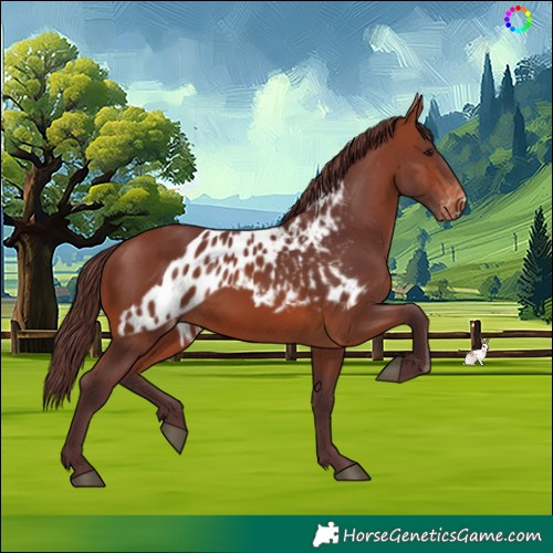 Horse Color:Chocolate Brown Skewed Appaloosa