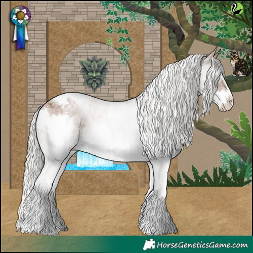 Horse Color:Silver Blue Roan Splash Tobiano 