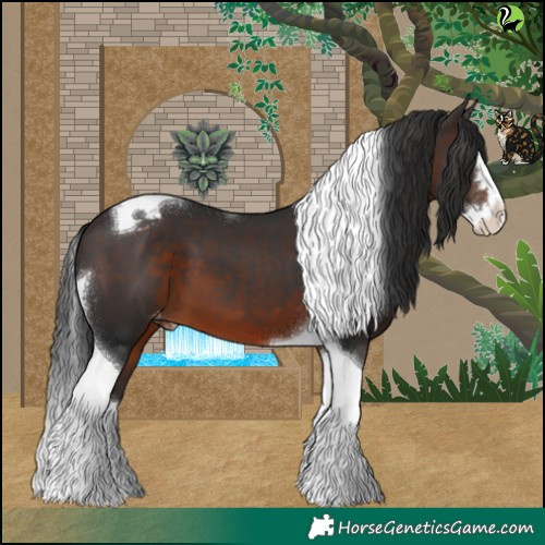 Horse Color:Brown Splash Tobiano Varnish 