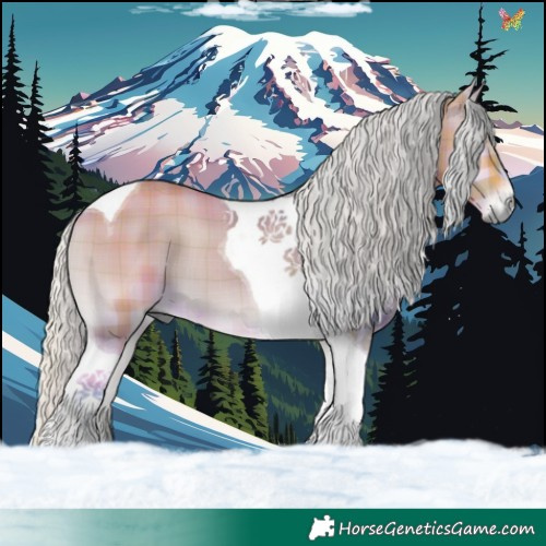 Horse Color:Watercolor Plaid  Silver Buckskin Onyx Tobiano 