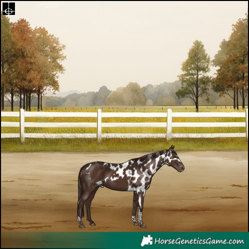 Horse Color:Liver Chestnut Tobiano Skewed LP Spotted Rabicano 