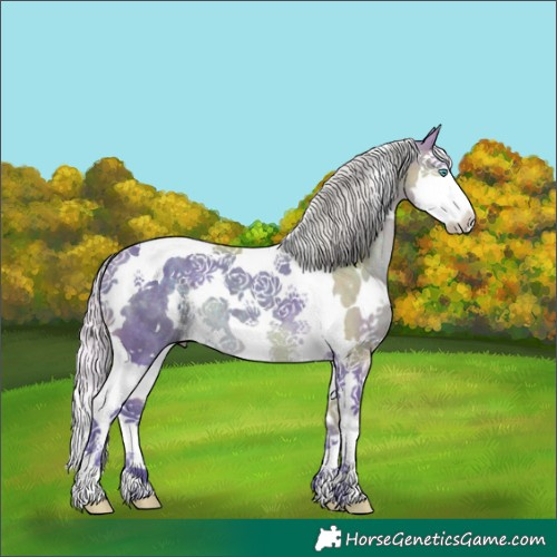 Horse Color:Watercolor White Spotted Silver Brown Splash Tobiano 