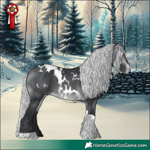 Horse Color:Silver Brown Chinchilla Tobiano Skewed LP Spotted Rabicano