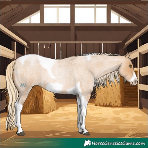 Horse Color:Red Roan Pearl Tobiano Frame 