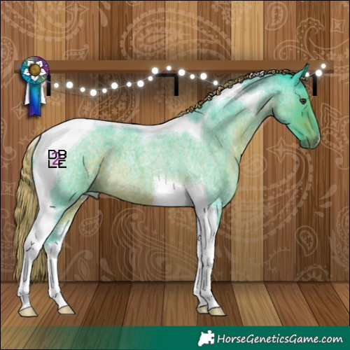 Horse Color:Watercolor Liver Red Roan Tobiano 