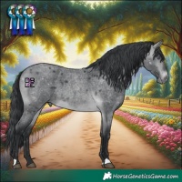 Horse Color:Brown Chinchilla Roan