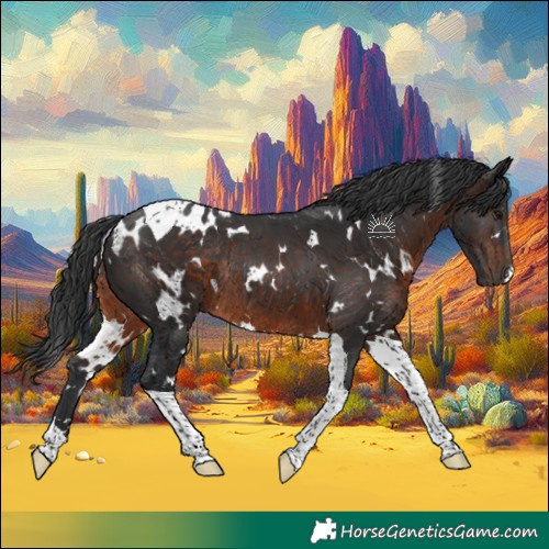 Horse Color:White Spotted Brown Tobiano Rabicano 