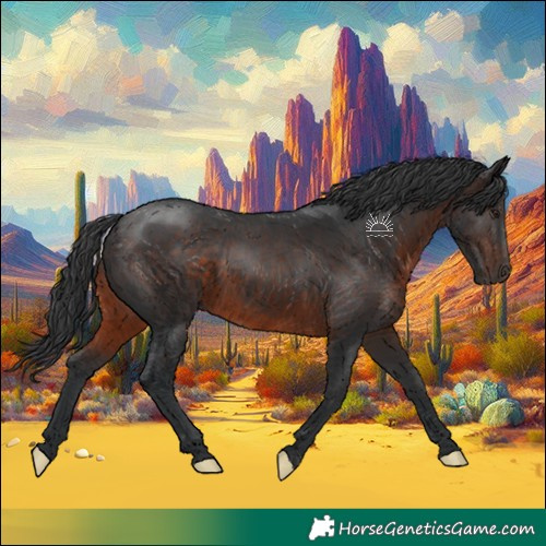 Horse Color:Brown Rabicano