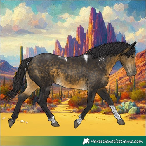 Horse Color:Buckskin Tobiano Rabicano 