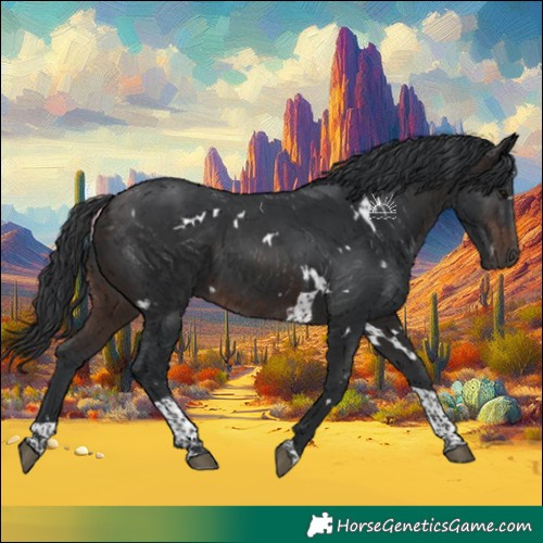 Horse Color:White Spotted Brown Tobiano