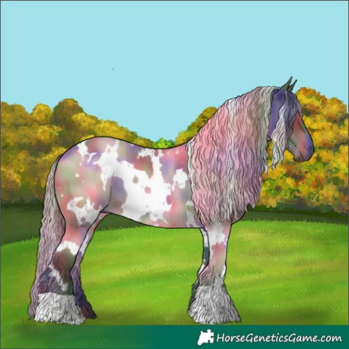 Horse Color:Nacre White Spotted Black 