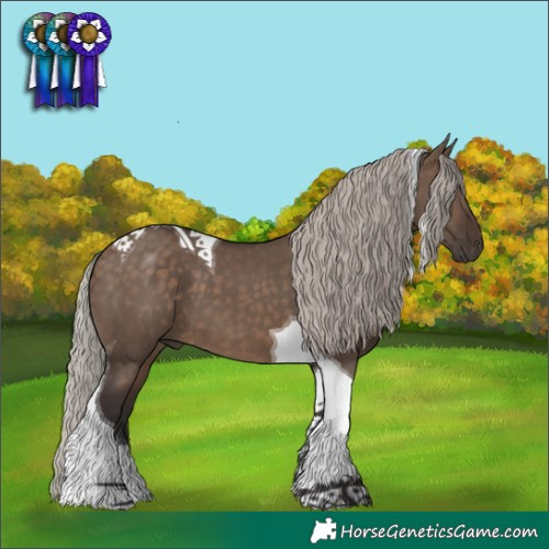 Horse Color:Silver Brown Dun Tobiano 