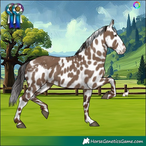 Horse Color:Liver Red Dun Skewed LP Spotted