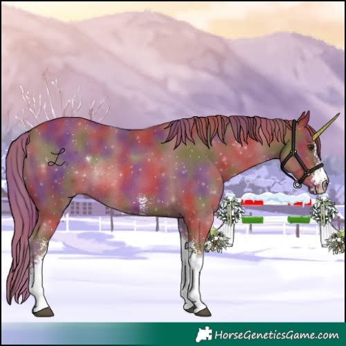 Horse Color:Nacre Chestnut Sabino Tobiano Rabicano