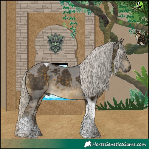 Horse Color:Silver Buckskin Merle Tobiano 