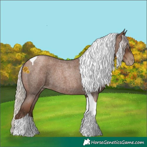 Horse Color:Gray Silver Blue Roan Pearl Tobiano 