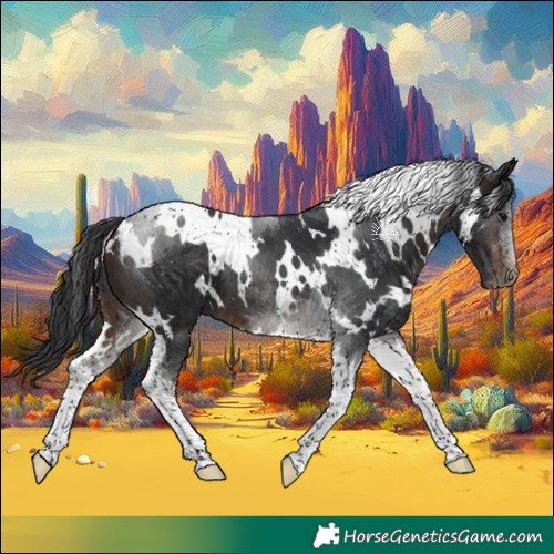 Horse Color:White Spotted Brown Tobiano