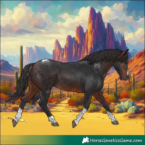 Horse Color:Brown Tobiano