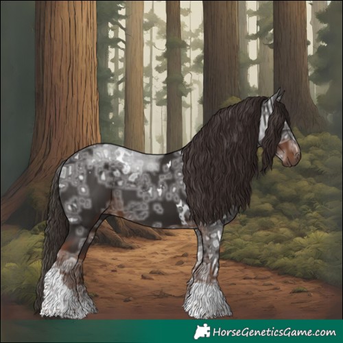 Horse Color:White Spotted Liver Chestnut Ice Tobiano