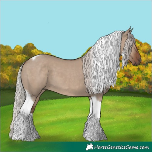 Horse Color:Silver Grullo Tobiano 
