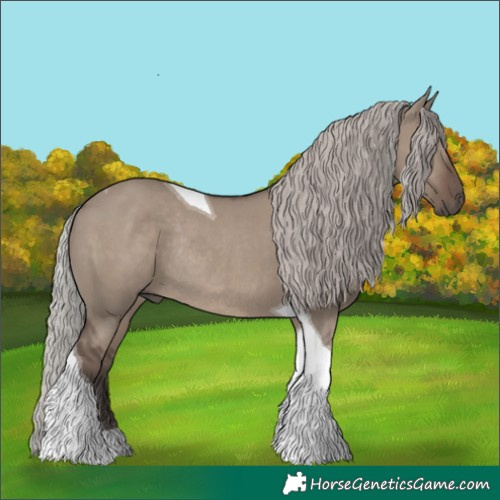 Horse Color:Silver Grullo Tobiano Rabicano 