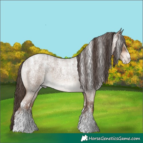 Horse Color:Powder White Liver Red Dun Roan 