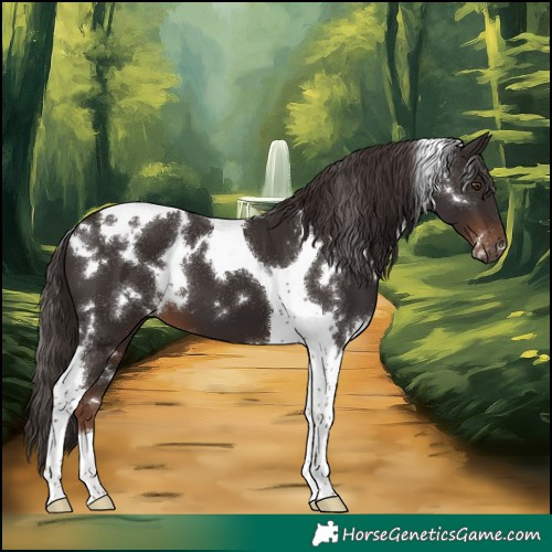 Horse Color:White Spotted Liver Chestnut Tobiano 