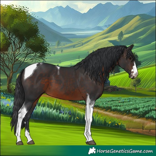 Horse Color:Brown Tobiano 
