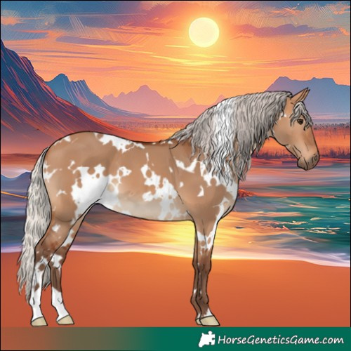 Horse Color:White Spotted Silver Bay Dun 