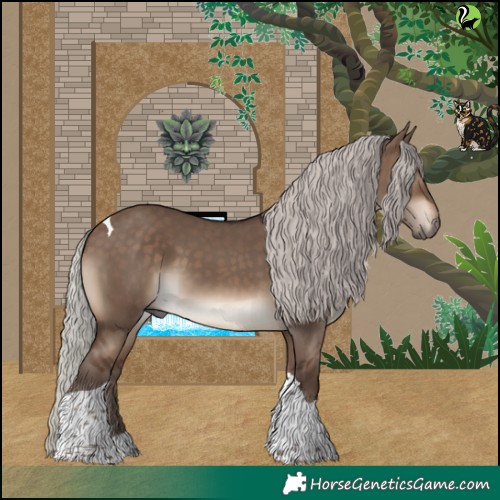 Horse Color:Silver Brown Dun Tobiano