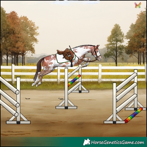 Horse Color:White Spotted Amber Champagne Frame 