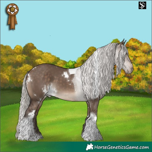 Horse Color:White Spotted Silver Brown Dun Tobiano 