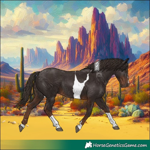 Horse Color:Liver Chestnut Tobiano Rabicano