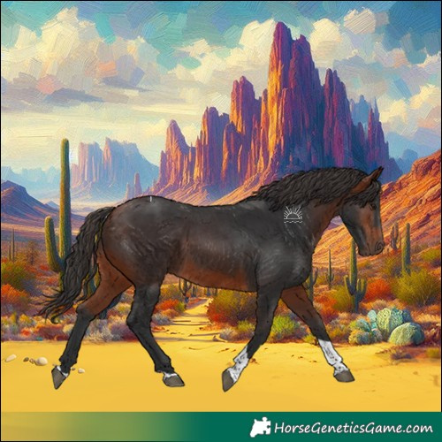 Horse Color:Bay Tobiano Rabicano