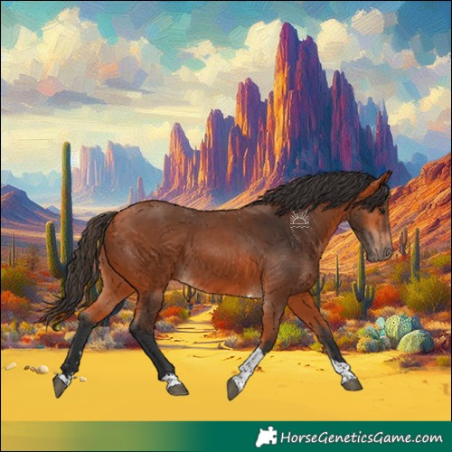 Horse Color:Bay Tobiano Rabicano