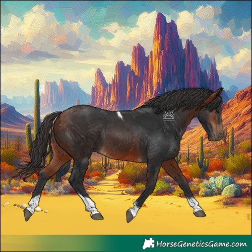 Horse Color:Bay Tobiano Rabicano