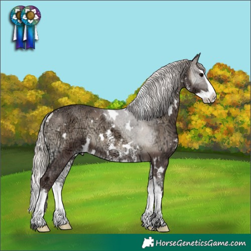 Horse Color:White Spotted Silver Blue Onyx Ice Sabino Splash