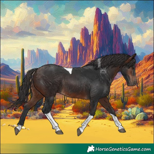 Horse Color:Brown Tobiano Rabicano 