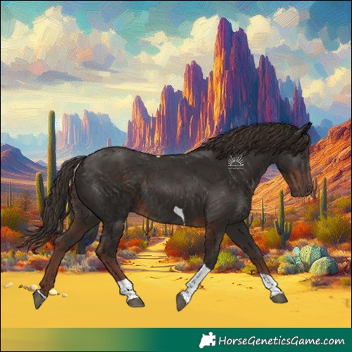 Horse Color:Liver Chestnut Tobiano Rabicano 