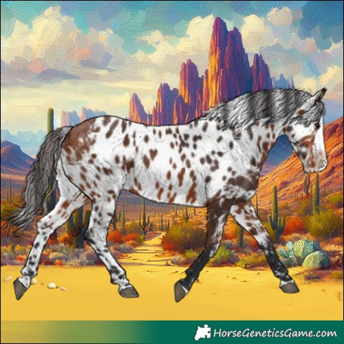 Horse Color:Bay Splash Skewed Appaloosa 