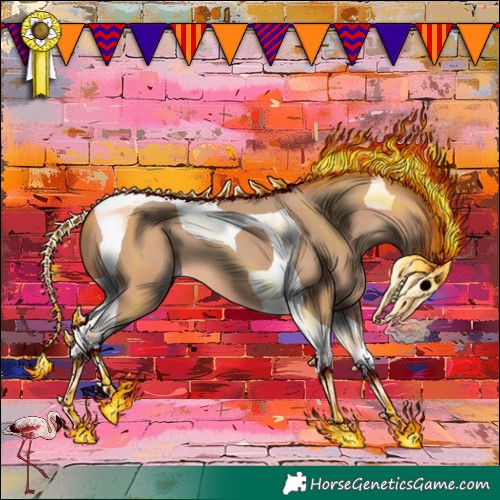 Horse Color:Amber Champagne Tobiano
